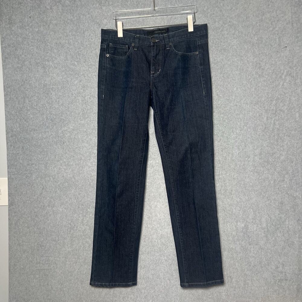 Calvin Klein Jeans Womens 29/8 Skinny Dark Wash Stretch Denim Mid Rise Y2K